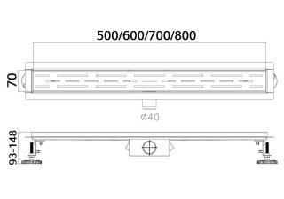Душевой лоток Haiba HB91800 80см сатин